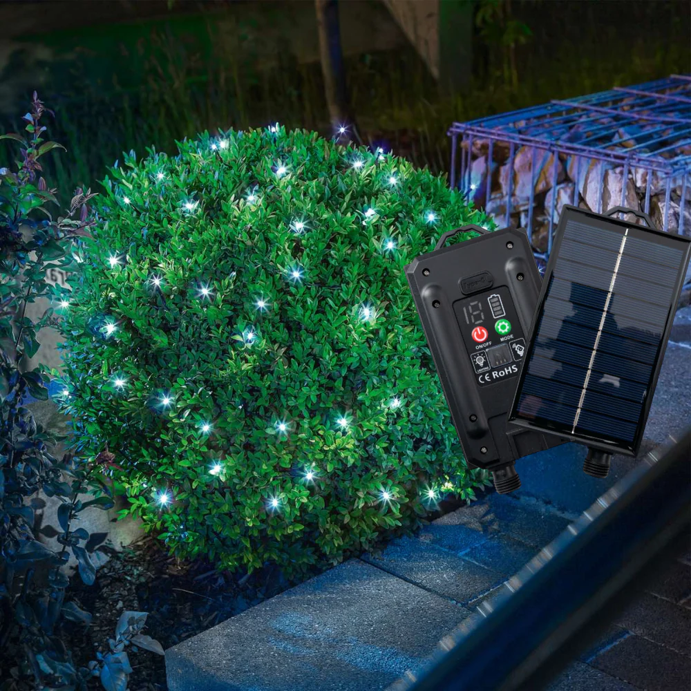 Catene luminose da esterno ad Energia Solare 10 metri Bianco Freddo - Image 6