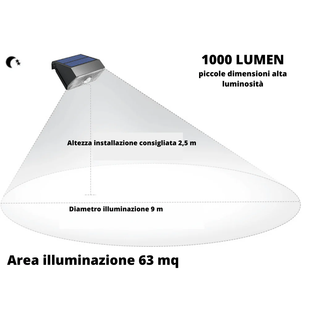 Lampada con Pannello Solare da esterno 1000 Lumen MARS - Image 8