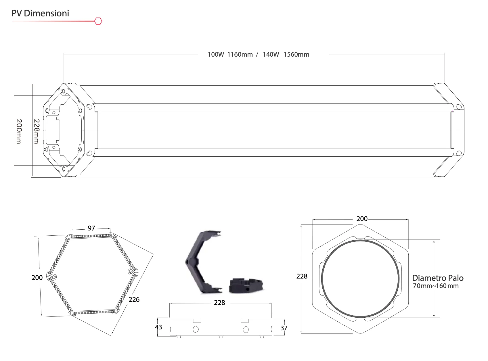 Lampione ad energia solare con pannello verticale a 360° - Image 6